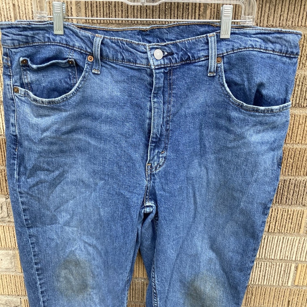 Men's Levis 514 40x30 Blue Jeans Straight Leg Denim Distressed Read Work Jeans